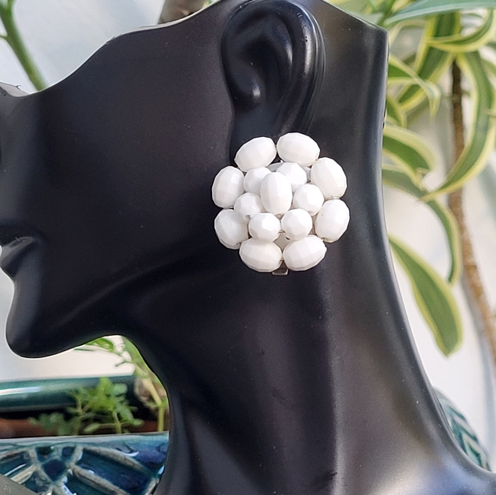 Vintage beaded clip-ons
